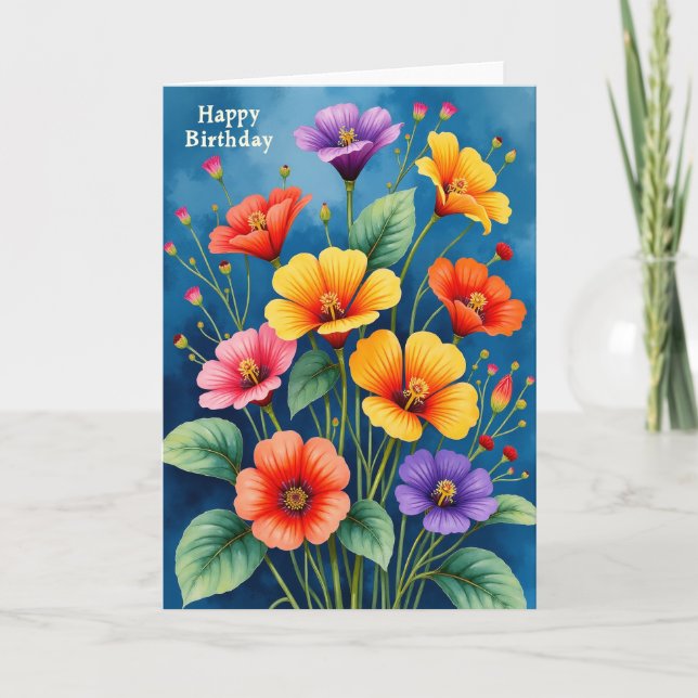Luminous Bouquet Birthday Card (Front)