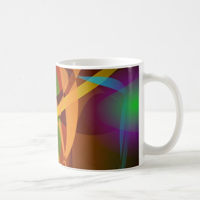 Luminous Brown Digital Abstract Art Coffee Mug (Right)