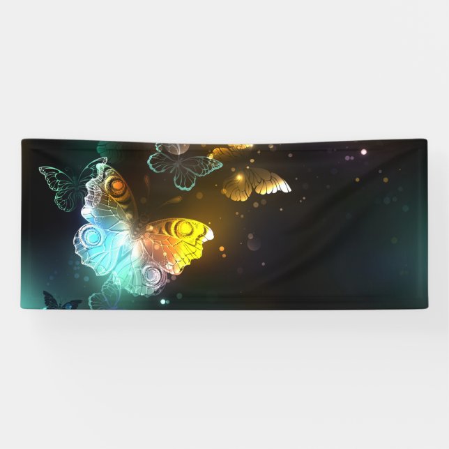 Luminous Butterfly and Night butterflies Banner (Horizontal)