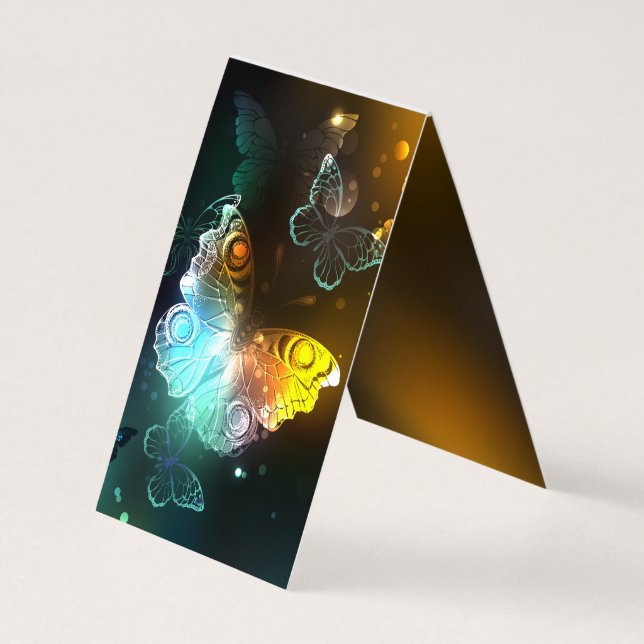 Luminous Butterfly and Night butterflies Business Card (Back)