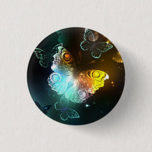 Luminous Butterfly and Night butterflies Button