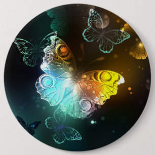 Luminous Butterfly and Night butterflies Button