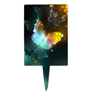 Luminous Butterfly and Night butterflies Cake Topper