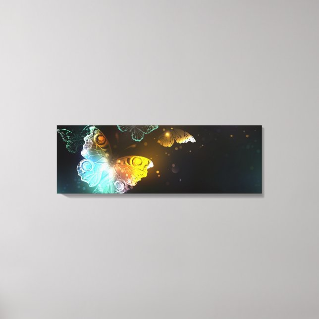 Luminous Butterfly and Night butterflies Canvas Print (Front)