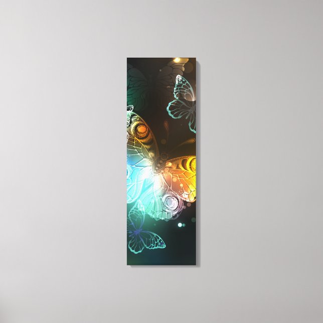 Luminous Butterfly and Night butterflies Canvas Print (Front)