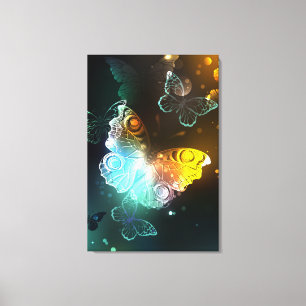 Luminous Butterfly and Night butterflies Canvas Print