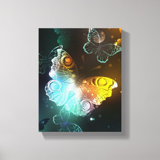 Luminous Butterfly and Night butterflies Canvas Print (Front)