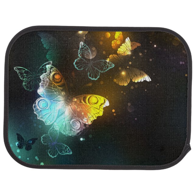 Luminous Butterfly and Night butterflies Car Floor Mat (Rear)