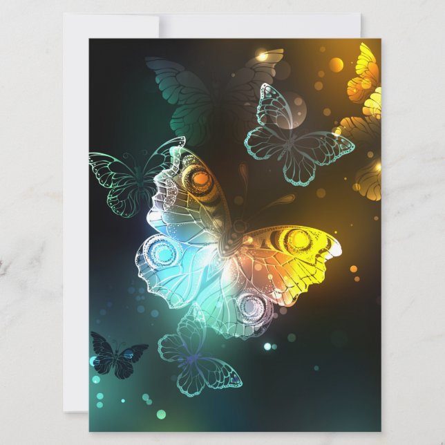 Luminous Butterfly and Night butterflies Card (Front)