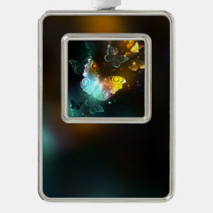 Luminous Butterfly and Night butterflies Christmas Ornament