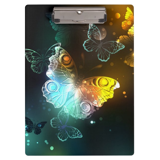 Luminous Butterfly and Night butterflies Clipboard (Front)