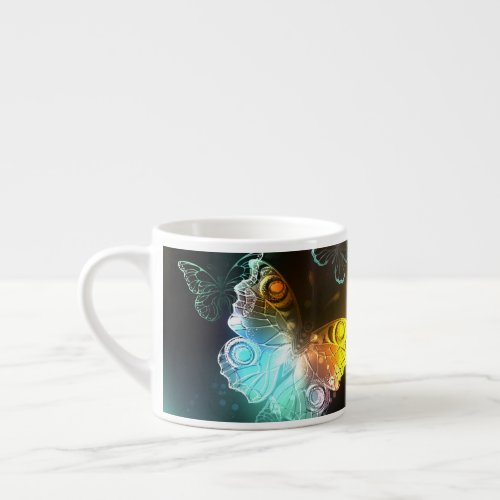 Luminous Butterfly and Night butterflies Espresso Cup