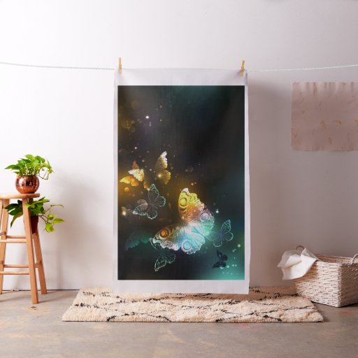 Luminous Butterfly and Night butterflies Fabric