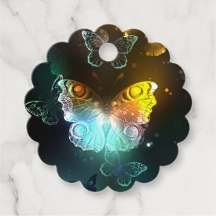 Luminous Butterfly and Night butterflies Favor Tags