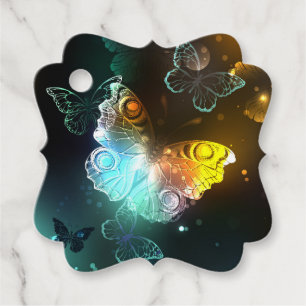 Luminous Butterfly and Night butterflies Favor Tags