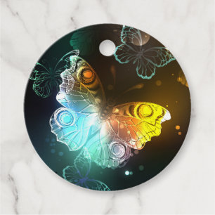 Luminous Butterfly and Night butterflies Favor Tags