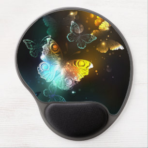 Luminous Butterfly and Night butterflies Gel Mouse Pad