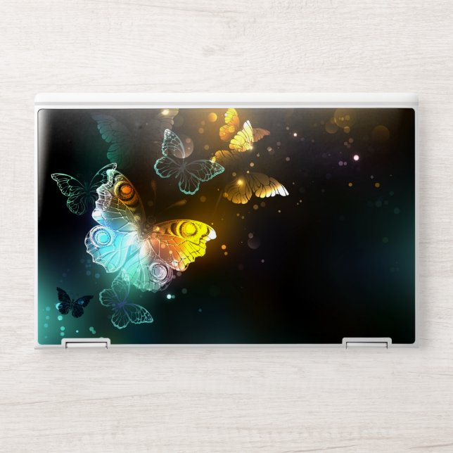 Luminous Butterfly and Night butterflies HP Laptop Skin (Front)