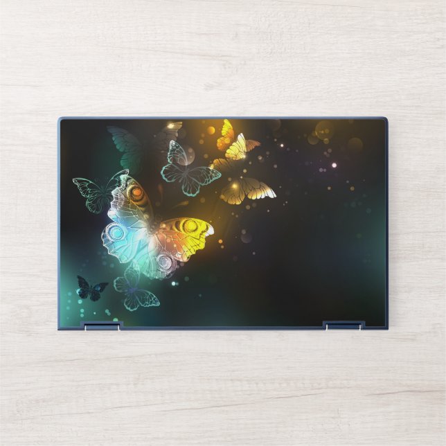 Luminous Butterfly and Night butterflies HP Laptop Skin (Front)