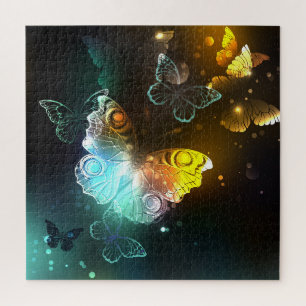 Luminous Butterfly and Night butterflies Jigsaw Puzzle