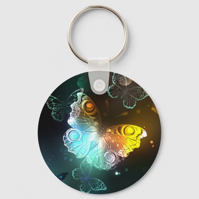 Luminous Butterfly and Night butterflies Keychain (Front)
