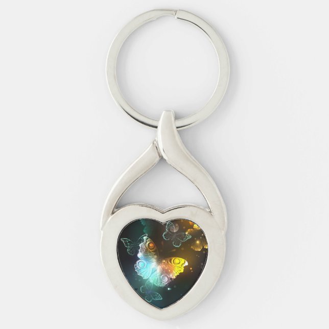 Luminous Butterfly and Night butterflies Keychain (Front)
