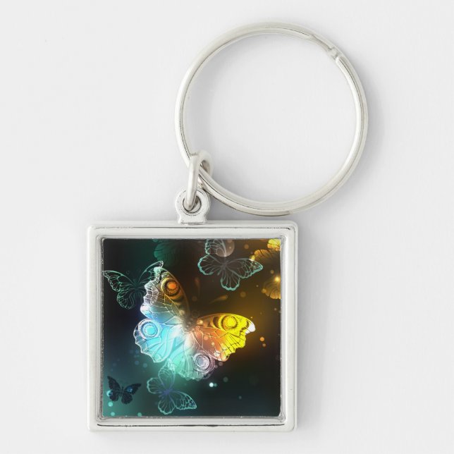 Luminous Butterfly and Night butterflies Keychain (Front)