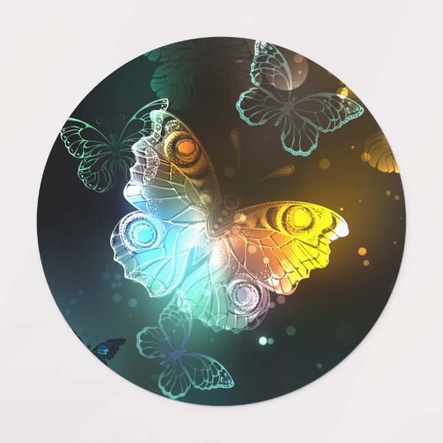 Luminous Butterfly and Night butterflies Kids' Labels (Design 1)