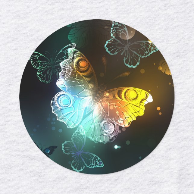 Luminous Butterfly and Night butterflies Kids' Labels (Design 1)