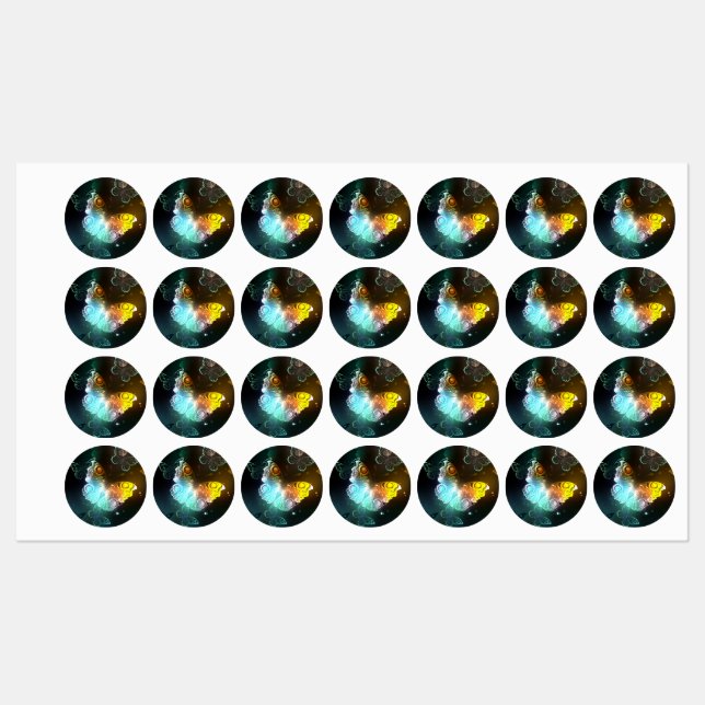 Luminous Butterfly and Night butterflies Labels (Sheet)