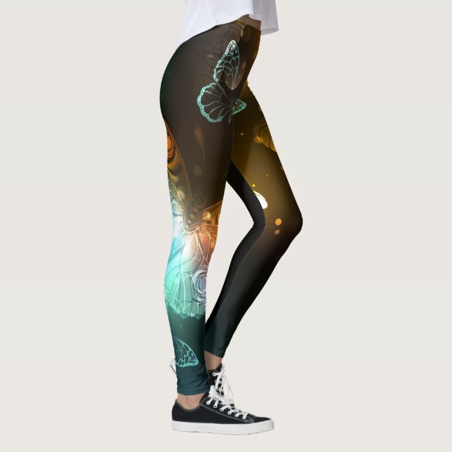 Luminous Butterfly and Night butterflies Leggings (Right)