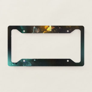Luminous Butterfly and Night butterflies License Plate Frame
