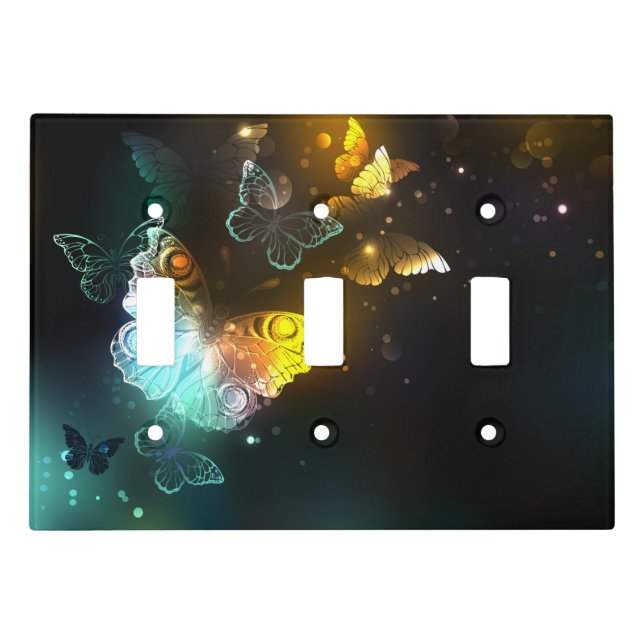 Luminous Butterfly and Night butterflies Light Switch Cover (Front)
