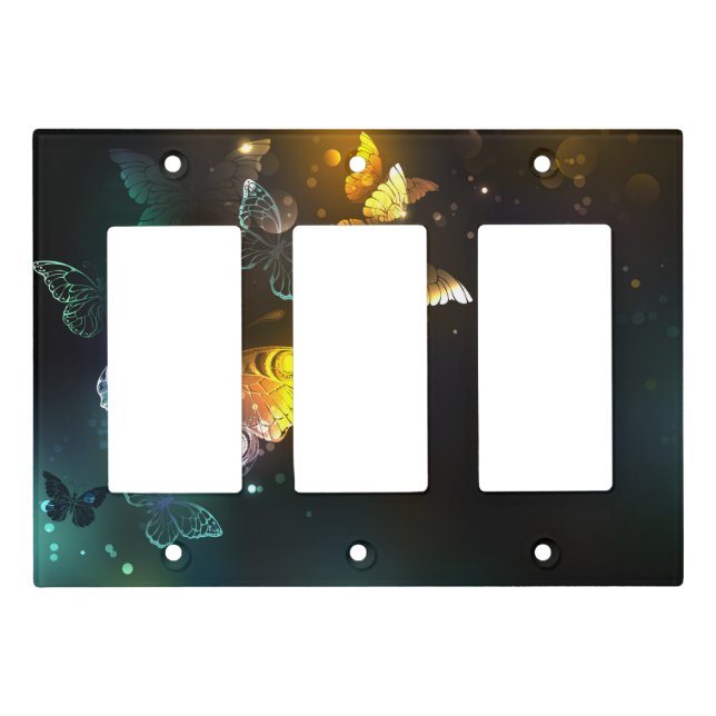 Luminous Butterfly and Night butterflies Light Switch Cover (Front)