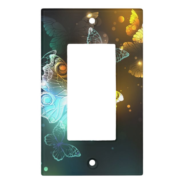 Luminous Butterfly and Night butterflies Light Switch Cover (Front)