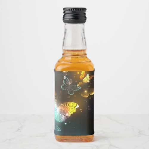 Luminous Butterfly and Night butterflies Liquor Bottle Label