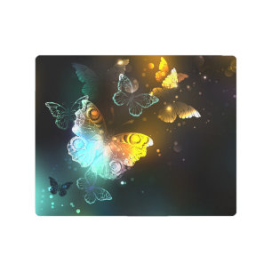 Luminous Butterfly and Night butterflies Metal Print
