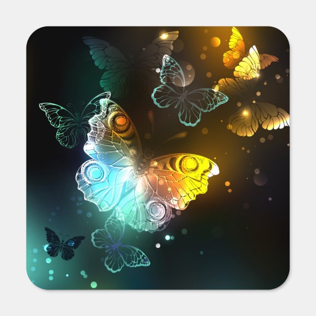 Luminous Butterfly and Night butterflies Metal Sign (Front)