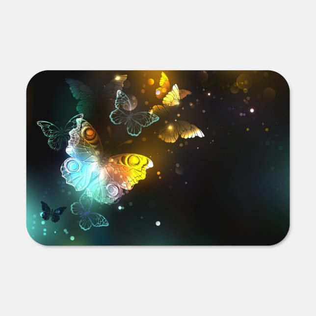 Luminous Butterfly and Night butterflies Metal Sign (Front)
