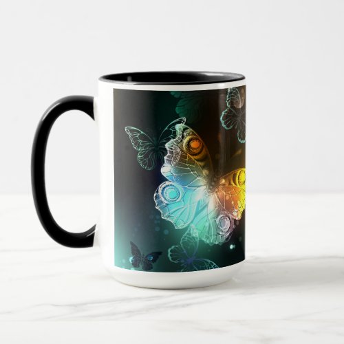 Luminous Butterfly and Night butterflies Mug