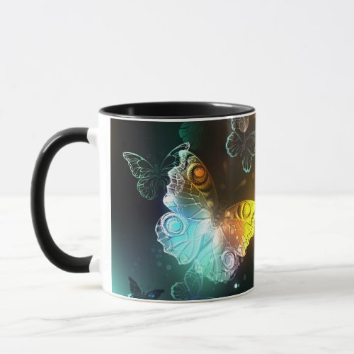 Luminous Butterfly and Night butterflies Mug