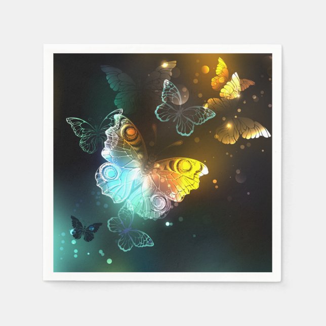 Luminous Butterfly and Night butterflies Napkins (Front)