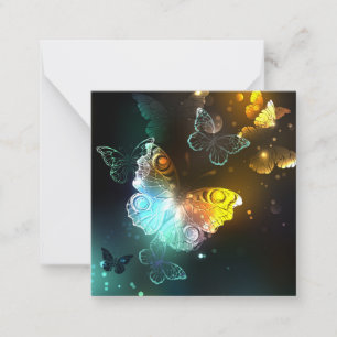 Luminous Butterfly and Night butterflies Note Card