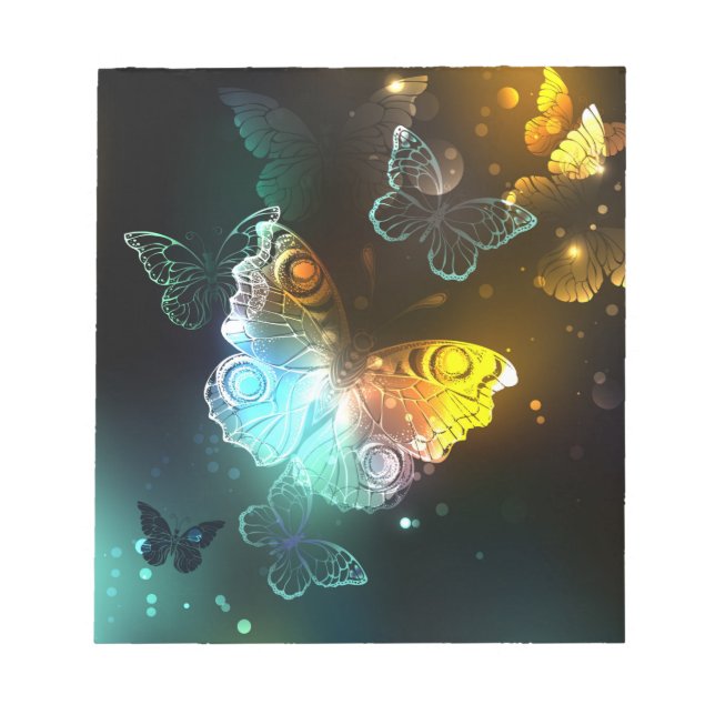 Luminous Butterfly and Night butterflies Notepad (Front)