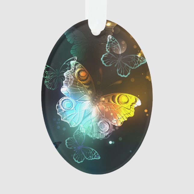 Luminous Butterfly and Night butterflies Ornament (Front)