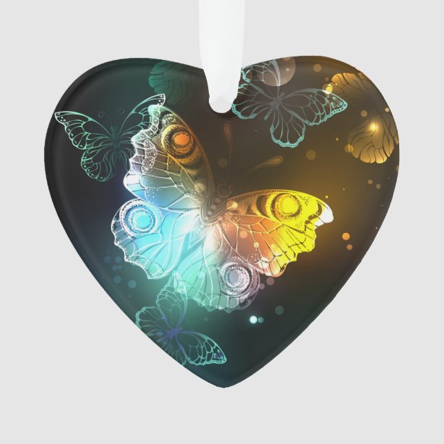 Luminous Butterfly and Night butterflies Ornament (Front)