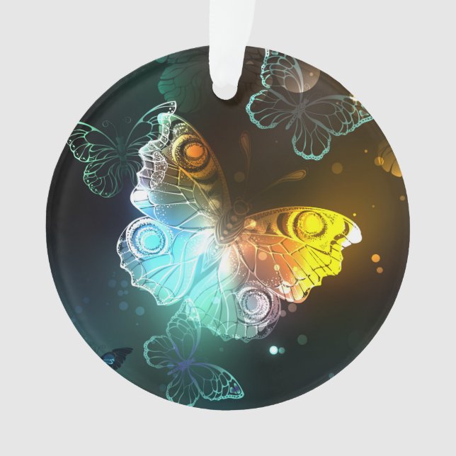 Luminous Butterfly and Night butterflies Ornament (Front)