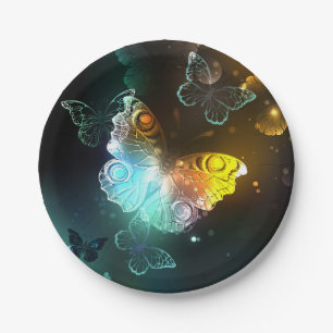 Luminous Butterfly and Night butterflies Paper Plates