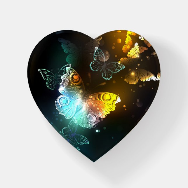 Luminous Butterfly and Night butterflies Paperweight (Front)