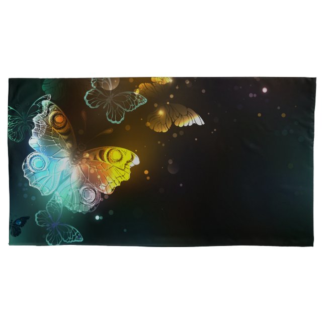 Luminous Butterfly and Night butterflies Pillow Case (Front)